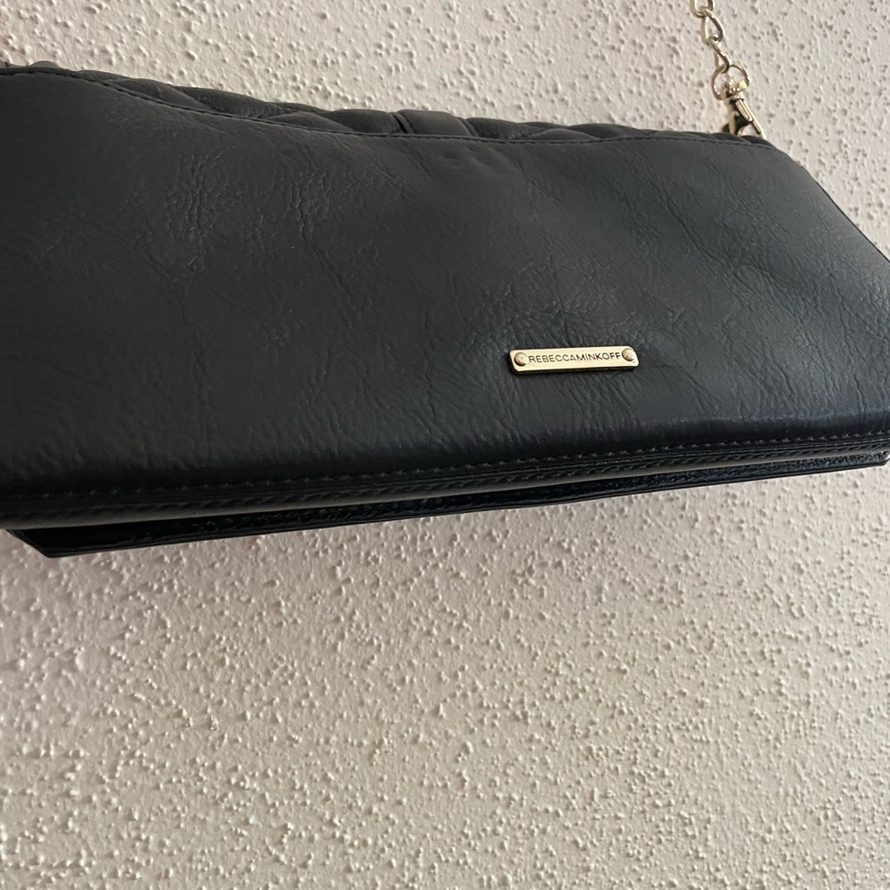 Rebecca Minkoff Black Leather Quilted Chain Strap Shoulder/Crossbody Bag - Picture 14 of 16